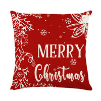 HKM-089875 Nordic Style Christmas Elk and Santa Claus Linen Cushion Cover - 45x45cm