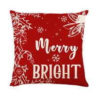 HKM-089875 Nordic Style Christmas Elk and Santa Claus Linen Cushion Cover - 45x45cm