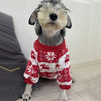 HKM-090003 Christmas-Themed Warm Padded Dog Sweater - Soft Polyester Design for Comfort