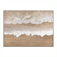 HKM-090131 Handmade Large Abstract Oil Painting - Brown Texture Beach Landscape for Living Room Wall Decor