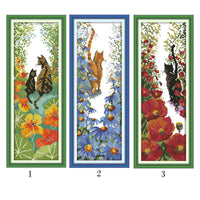 HKM-090195 Cute Kitten Cross Stitch Kit - Eco Cotton and Egyptian Cotton Embroidery with Various Size Options