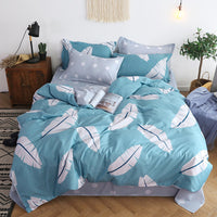 HKM-090195 Four-Piece Polyester Bedding Quilt Cover Set with Pillowcases - Personalized Stylish Design for Various Bed Sizes