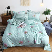 HKM-090195 Four-Piece Polyester Bedding Quilt Cover Set with Pillowcases - Personalized Stylish Design for Various Bed Sizes
