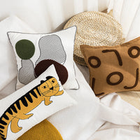 HKM-090259 Eye-catching Abstract Tiger Design Pillow Cover for Living Room - 45x45cm & 30x50cm Options