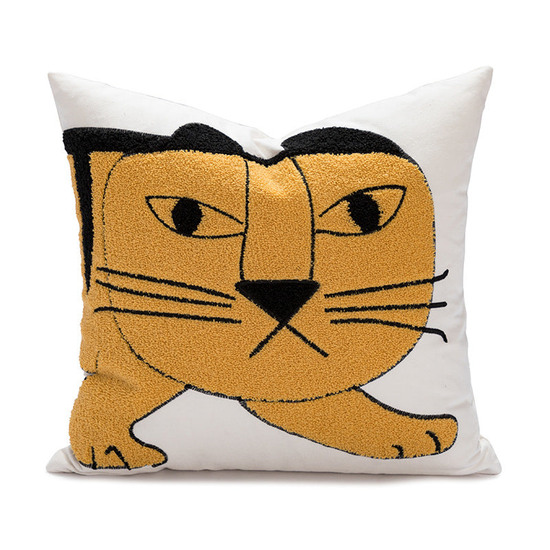 HKM-090259 Eye-catching Abstract Tiger Design Pillow Cover for Living Room - 45x45cm & 30x50cm Options