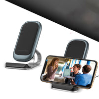 HKM-090259 Vertical Wireless Fast Charger for Mobile Phones - Type-C Interface, 10W & 15W Options in Black, Silver, Blue