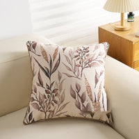 HKM-090323 French Vintage Style Polyester Cushion Pillow - Chenille, Mocha, Milk Tea, Brown, 45x45cm