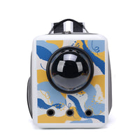 HKM-090387 Portable Space Capsule Pet Carrier for Cats and Small Dogs, Large Capacity, Medium-Hard PC and Oxford Cloth Design, 32x17x42cm