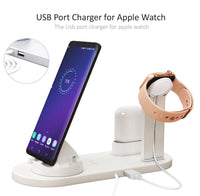 HKM-090387 Three-in-One Wireless Charger with 360° Rotating Cradle for Smartphones, Smartwatches, and Earbuds - Fast Charging Station
