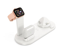 HKM-090387 Three-in-One Wireless Charger with 360° Rotating Cradle for Smartphones, Smartwatches, and Earbuds - Fast Charging Station