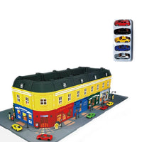 HKM-090451 Creative Urban Micro Landscape Parking Lot Toy Set with Diecast Car Vehicles
