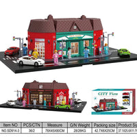 HKM-090451 Creative Urban Micro Landscape Parking Lot Toy Set with Diecast Car Vehicles