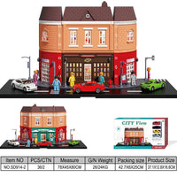 HKM-090451 Creative Urban Micro Landscape Parking Lot Toy Set with Diecast Car Vehicles