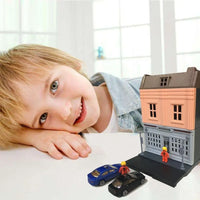 HKM-090451 Creative Urban Micro Landscape Parking Lot Toy Set with Diecast Car Vehicles