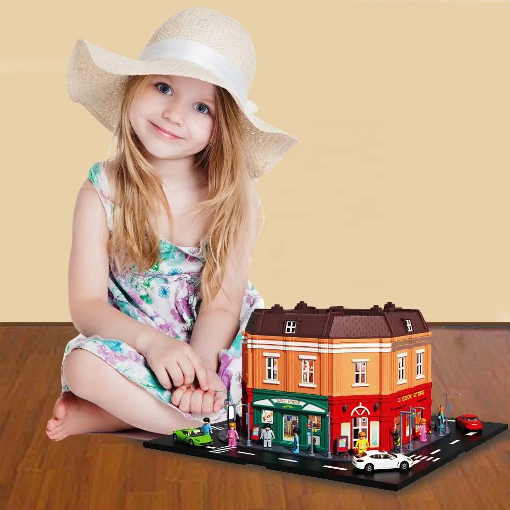 HKM-090451 Creative Urban Micro Landscape Parking Lot Toy Set with Diecast Car Vehicles