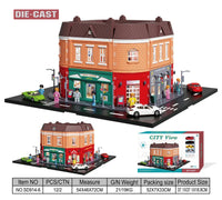 HKM-090451 Creative Urban Micro Landscape Parking Lot Toy Set with Diecast Car Vehicles
