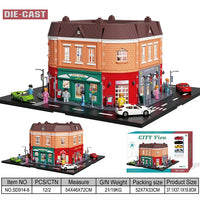 HKM-090451 Creative Urban Micro Landscape Parking Lot Toy Set with Diecast Car Vehicles