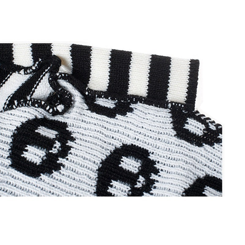 HKM-090451 Skull Design Halloween Sweater for Dogs - Comfortable Acrylic Pet Apparel