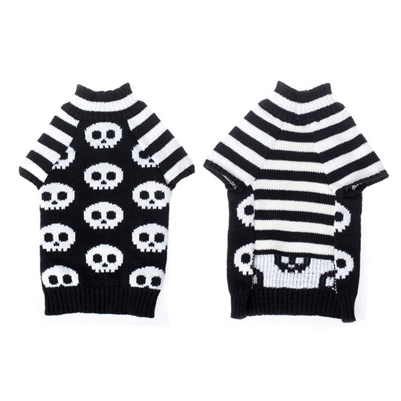 HKM-090451 Skull Design Halloween Sweater for Dogs - Comfortable Acrylic Pet Apparel