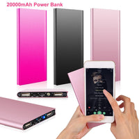 HKM-090579 Ultra-Thin 20000mAh Dual USB Power Bank with Smart Charging Technology and Built-in Flashlight