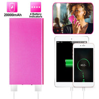 HKM-090579 Ultra-Thin 20000mAh Dual USB Power Bank with Smart Charging Technology and Built-in Flashlight