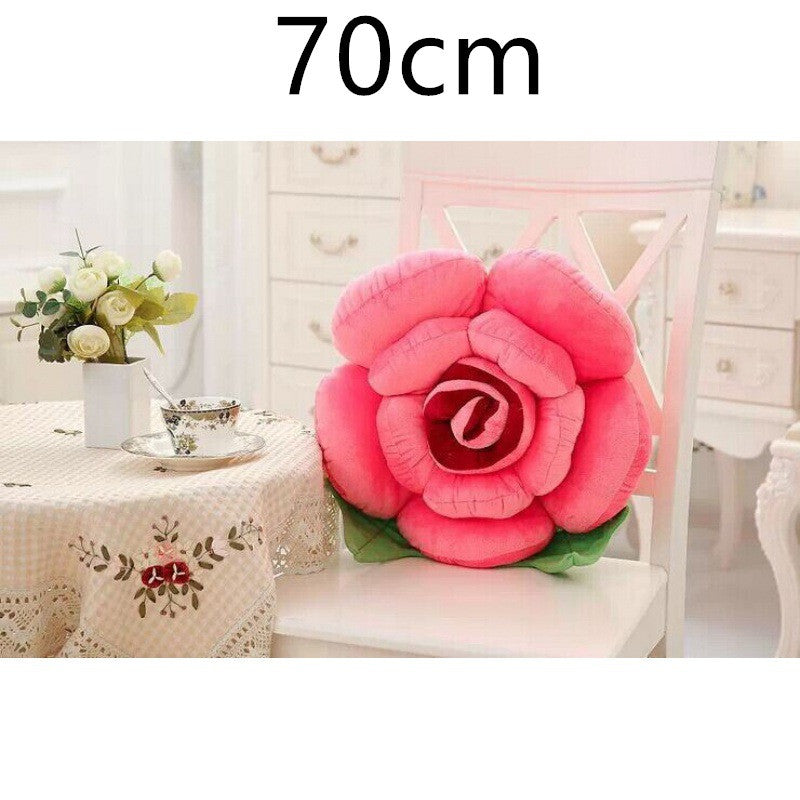 HKM-090643 Romantic Rose Plush Pillow - Soft Short Plush with PP Cotton Filling