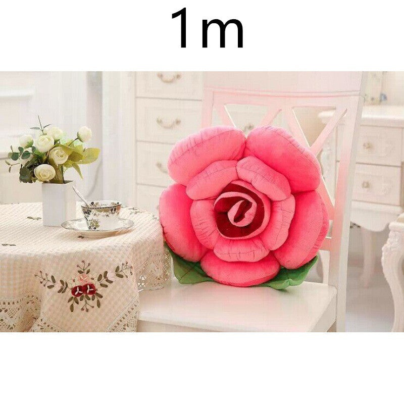 HKM-090643 Romantic Rose Plush Pillow - Soft Short Plush with PP Cotton Filling