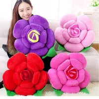 HKM-090643 Romantic Rose Plush Pillow - Soft Short Plush with PP Cotton Filling