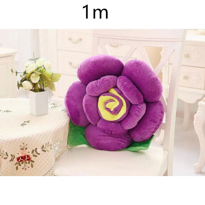 HKM-090643 Romantic Rose Plush Pillow - Soft Short Plush with PP Cotton Filling