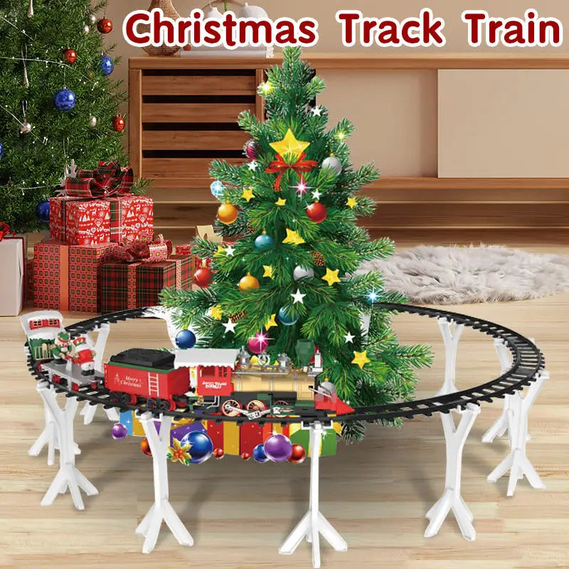 HKM-090771 Christmas Tree Electric Slot Track Car Toy Set - DIY Assembly Holiday Train для all Ages
