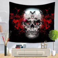 HKM-090899 Skull-Themed Halloween Tapestry Tablecloth and Beach Towel