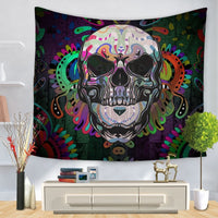 HKM-090899 Skull-Themed Halloween Tapestry Tablecloth and Beach Towel