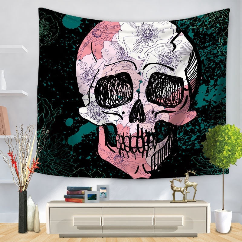 HKM-090899 Skull-Themed Halloween Tapestry Tablecloth and Beach Towel