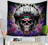 HKM-090899 Skull-Themed Halloween Tapestry Tablecloth and Beach Towel