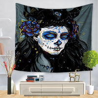 HKM-090899 Skull-Themed Halloween Tapestry Tablecloth and Beach Towel