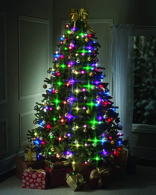 HKM-090963 LED Christmas String Lights with 64 Beads - 8 Wires, 1.5M Each, Plug-In Decoration
