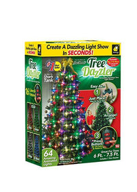 HKM-090963 LED Christmas String Lights with 64 Beads - 8 Wires, 1.5M Each, Plug-In Decoration
