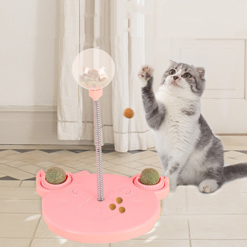 HKM-090963 Pet Feeder Cat Toy Pets Leaking Food Ball Self-Playing Tumbler Funny Swing Feeder Puzzle Toys Playing Training Dispenser Bowl