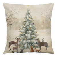 HKM-091027 Nordic Animal Vintage Linen Pillowcase – 45x45cm Home Sofa Cushion