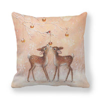 HKM-091027 Nordic Animal Vintage Linen Pillowcase – 45x45cm Home Sofa Cushion