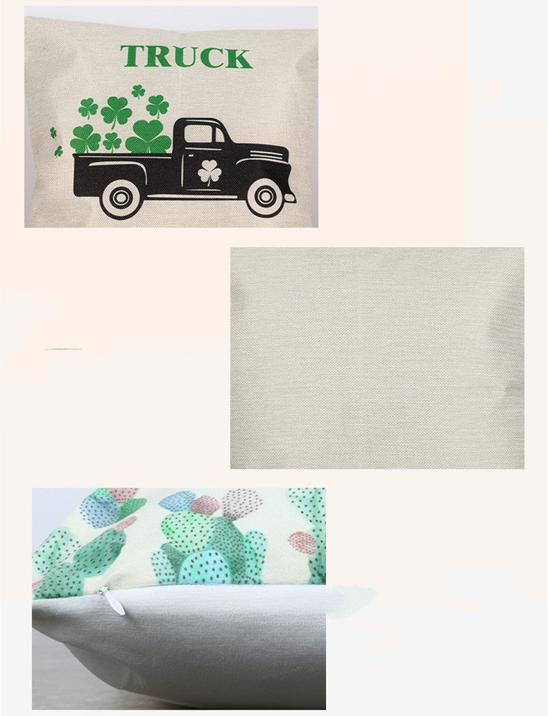HKM-091027 Nordic Animal Vintage Linen Pillowcase – 45x45cm Home Sofa Cushion