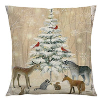 HKM-091027 Nordic Animal Vintage Linen Pillowcase – 45x45cm Home Sofa Cushion