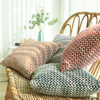 HKM-091155 Herringbone Double-Sided Plush Cushion for Car and Sofa - Black, Wine Red, Gray, Coffee, Milk Tea