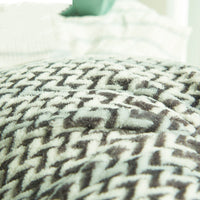 HKM-091155 Herringbone Double-Sided Plush Cushion for Car and Sofa - Black, Wine Red, Gray, Coffee, Milk Tea