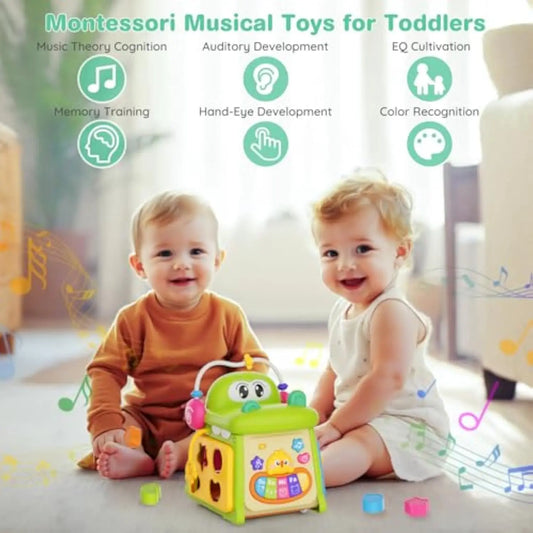 HKM-091155 Multi-Functional Montessori Educational Crocodile Drum Toy for Babies and Toddlers