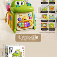 HKM-091155 Multi-Functional Montessori Educational Crocodile Drum Toy for Babies and Toddlers