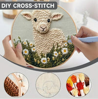 HKM-091283 Cute Cartoon Sheep Embroidery Craft Set for Creative Gift Ideas