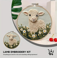 HKM-091283 Cute Cartoon Sheep Embroidery Craft Set for Creative Gift Ideas