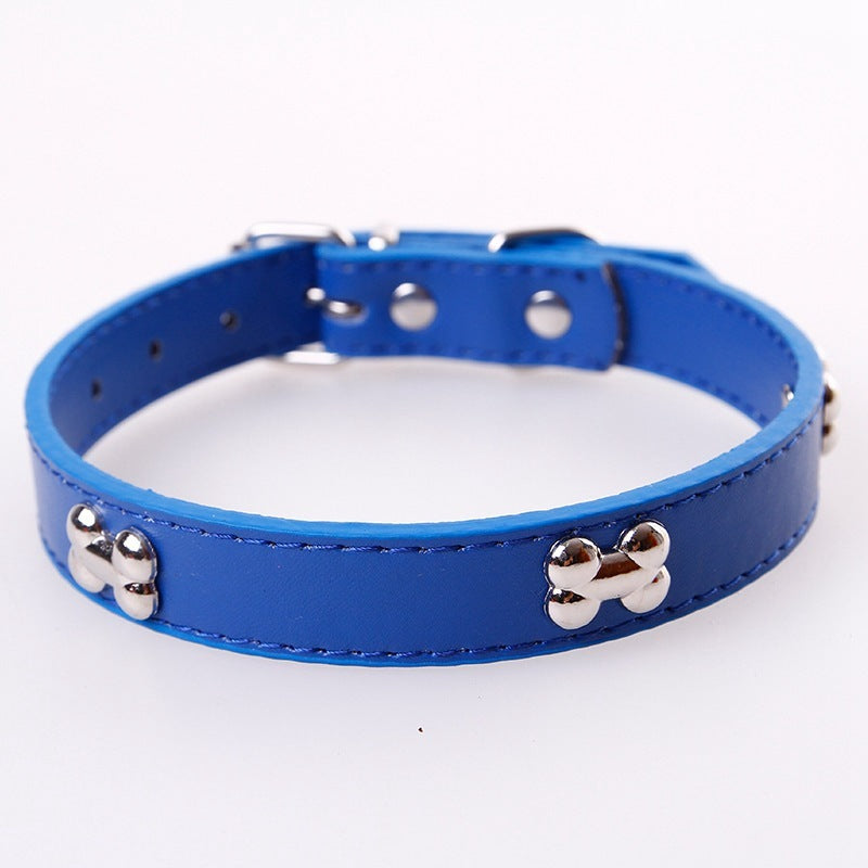 HKM-091347 Fashionable PU Pet Neck Ring Collar in Blue, Red, Black, and Mixed Colors