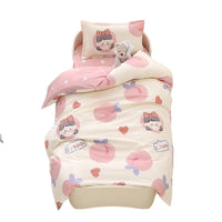 HKM-091347 Pure Cotton Children's Six-Piece Bedding Set with Duvet, Cushion, and Pillow Cores